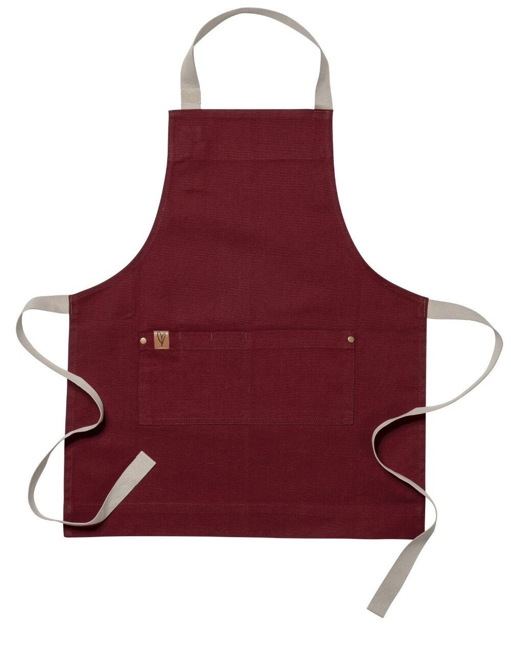 KAF HOME AYESHA CURRY Kids Apron 100% Cotton Chef & Hostess Canvas Oxblood